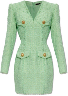 Balmain Tweed jurk Balmain , Green , Dames - L,S
