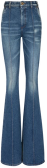 Balmain Uitlopende denim jeans Balmain , Blue , Dames - L,M,S,Xs,2Xs