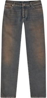 Balmain Vintage Versleten Denim Jeans Balmain , Multicolor , Heren - W32