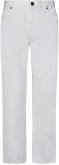 Balmain Witte Straight-Leg Jeans met Logo Borduursel Balmain , White , Heren - W33,W31