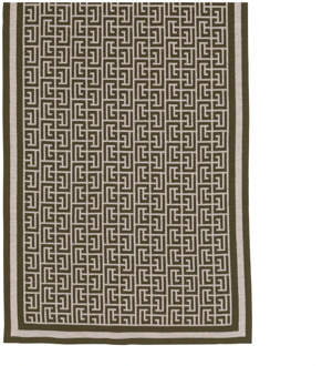 Balmain Wollen sjaal met monogram Balmain , Beige , Heren - ONE Size