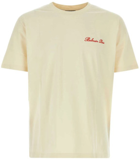 Balmain Zandkleurig Katoenen T-shirt Balmain , Beige , Heren - 2Xl,L,S