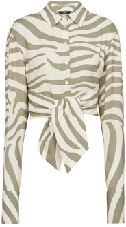 Balmain Zebra print shirt Balmain , Beige , Dames - S,Xs,2Xs