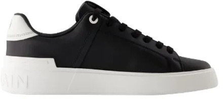 Balmain Zwarte Leren Sneakers Balmain , Black , Dames - 39 Eu,41 EU