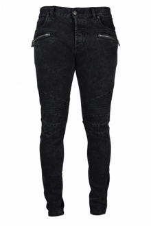 Balmain Zwarte Skinny Jeans met Ritsdetails Balmain , Black , Heren - W33,W32,W31,W30,W29