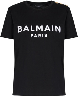 Balmain Zwarte T-shirts en Polos Balmain , Black , Dames - M,S,Xs