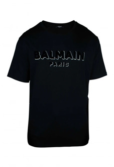 Balmain Zwarte T-shirts en Polos van Balmain Balmain , Black , Heren - 2Xl,Xl,L,M,S