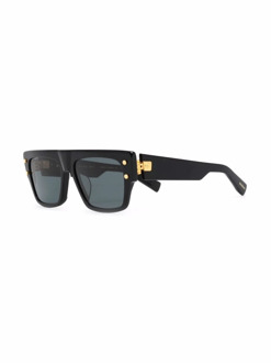 Balmain Zwarte zonnebril met originele accessoires Balmain , Black , Unisex - 56 MM