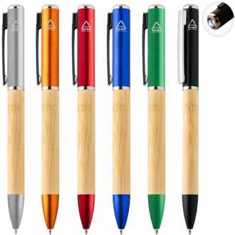 Balpen Bamboe met lampje