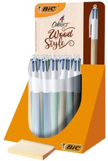 Balpen BIC 4 kleuren Wood