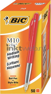 Balpen Bic M10 Clic Rood Medium