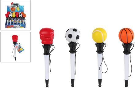 Balpenen met sportbal 18cm verschillende