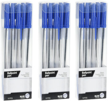 Balpennen set - 30x - schrijfmaterialen - kleur blauw - Pennen