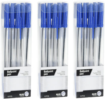 Balpennen set - 50x - schrijfmaterialen - kleur blauw - Pennen