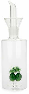 Balvi olijfolie fles 350 ml glas met glazen olijf Transparant