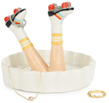 Balvi ringhouder Happy Legs retro keramiek Wit