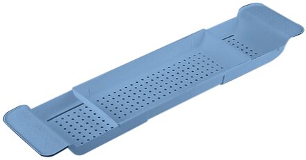 Bamboe Bad Rack Bad Tray Caddy Plank Douche Bad Boek Lade Houder Stand Badkamer Planken Badkamer Opslag Stand Lade Blauw