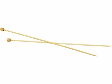 Bamboe breinaalden - 2x - maat 4 - 35 cm - breien - breinaaldenset
