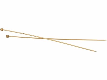 Bamboe breinaalden 35 mm - set van 2x stuks - hout - hobby/knutselen Beige