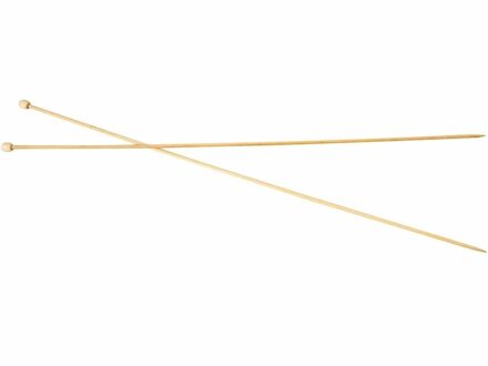 Bamboe breinaalden setje - 2x stuks - lengte 35 cm - nr.2,5 Beige