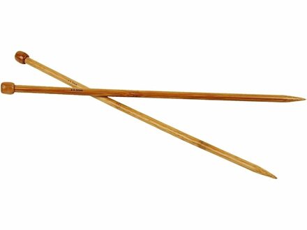 Bamboe breinaalden - setje van 2x - nr.9 - breien - 35 cm Beige