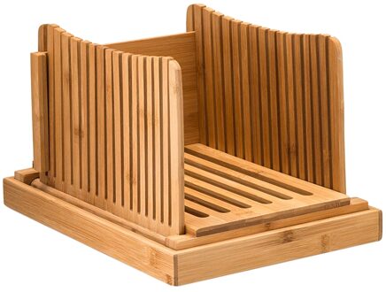 Bamboe Brood Slicer Cutting Guide-Hout Brood Cutter Voor Zelfgemaakte Brood, Brood Broodjes, bagels Opvouwbaar En Compact Met Kruimels Tr
