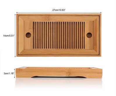 Bamboe Chinese Effen Thee Tafel Lade 27X14X3Cm Thee Lade Tafel Met Afvoer Rack Huishouden Thee dienblad Set Thee Board/Thee Tafel