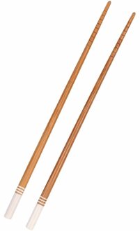 Bamboe eetstokjes Chop sticks - bruin/wit - 8x stuks - 22 cm