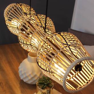 Bamboe hanglamp, naturel, 3-lamps natuur