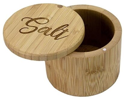 Bamboe Hout Spice Opbergdoos Met Ronde Swivel Deksel Cover Natuurlijke En Milieuvriendelijke Zout Kruiderij Jar Voor Chili Curry Suiker 4
