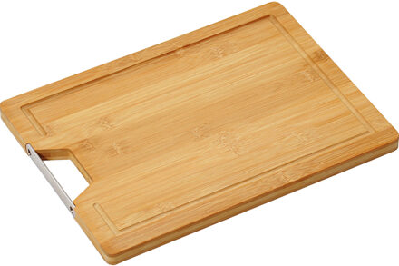 Bamboe houten groente/vlees snijplank - 23 x 33 cm - Horeca kwaliteit - Handvat - Sapgroef