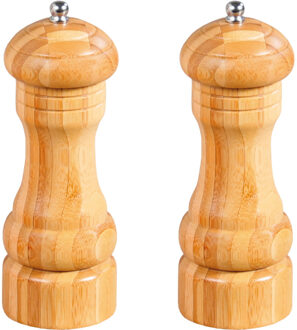 Bamboe houten peper- en zoutstel 16 cm