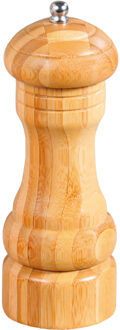 Bamboe houten pepermolen/zoutmolen 16 cm