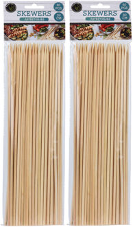 Bamboe houten sate prikkers - spiezen - 30 cm - 100x stuks - Vleespennen - BBQ spiezen