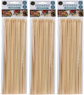 Bamboe houten sate prikkers - spiezen - 30 cm - 150x stuks - Vleespennen - BBQ spiezen