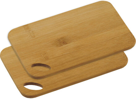 Bamboe houten snijplank - 2x - 14 x 22 cm - Keuken benodigdheden - Koken - Voor groente/fruit/vlees