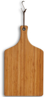 Bamboe houten snijplank/serveerplank met handvat 44 x 25 cm - Snijplanken Bruin