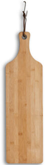 Bamboe houten snijplank/serveerplank met handvat 57 x 16 cm - Snijplanken Bruin