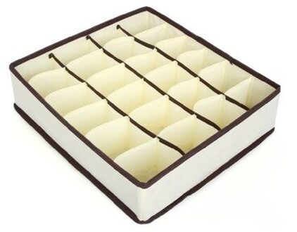 Bamboe Houtskool Niet-geweven Ondergoed Opbergdoos, Opvouwbare En Verwijderbare Ondergoed Opslag Boxs, Lade Sokken Ondergoed Organizer licht geel 24 rooster