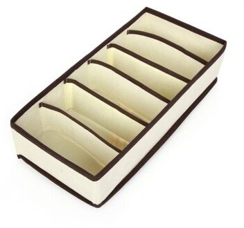 Bamboe Houtskool Niet-geweven Ondergoed Opbergdoos, Opvouwbare En Verwijderbare Ondergoed Opslag Boxs, Lade Sokken Ondergoed Organizer licht geel 6 rooster