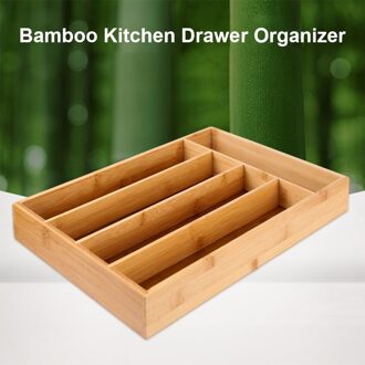 Bamboe Keuken Lade Organizer Bamboe Bestek Organizer Met 5 Vakken Bamboe Bestekbak Gebruiksvoorwerp Houder