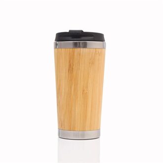 Bamboe Koffie Cup Roestvrij Staal Koffie Mok Met Lekvrije Cover Dubbele Laag Geïsoleerde Melk Mok Kantoor Water cup
