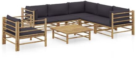 Bamboe Lounge Tuinmeubel Set - 65x70x60 cm - modulair design - gemakkelijk schoon te maken - Grijs