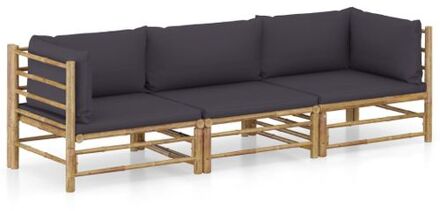 Bamboe Loungehoek - Modulair - Donkergrijs - 65x70x60 cm