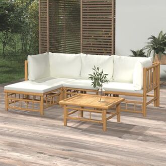 Bamboe Loungeset - 4-delig - 55 x 69 x 65 cm - Duurzaam en Comfortabel Bruin