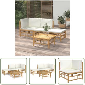 Bamboe Loungeset - Modulair - Natuurlijke Afwerking - Comfortabel Zitcomfort Bruin