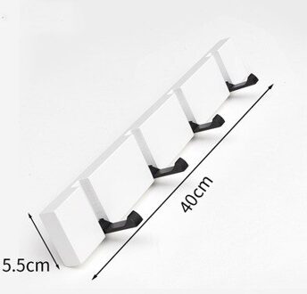 Bamboe Muur Rack Haak Muur Opvouwbare Hangingstorage Plank Met 3/4/5 Haken Voor De Kleding/Hoed Huis Entryway organisatie wit 4hooks