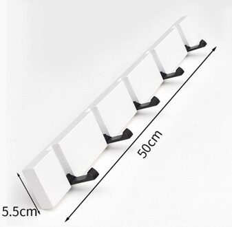 Bamboe Muur Rack Haak Muur Opvouwbare Hangingstorage Plank Met 3/4/5 Haken Voor De Kleding/Hoed Huis Entryway organisatie wit 5hooks