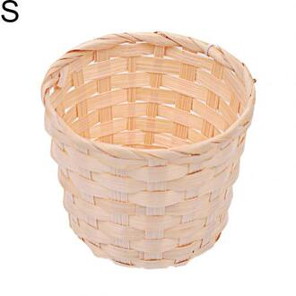 Bamboe Opbergmanden Stro Patchwork Handgemaakte Wasserij Rieten Rotan Zeegras Buik Tuin Bloem Keuken Opslag Mand 1Pc
