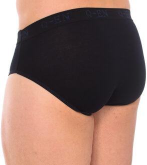 Bamboe Q-EN herenslippers in ademende stof 510 Zwart - L